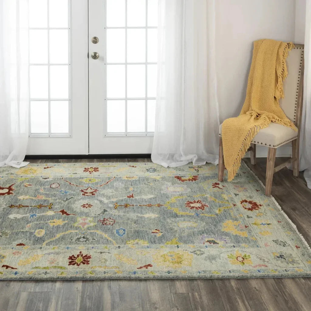 Colm Floral Gray Large Area Rugs For Living Room -- gray
