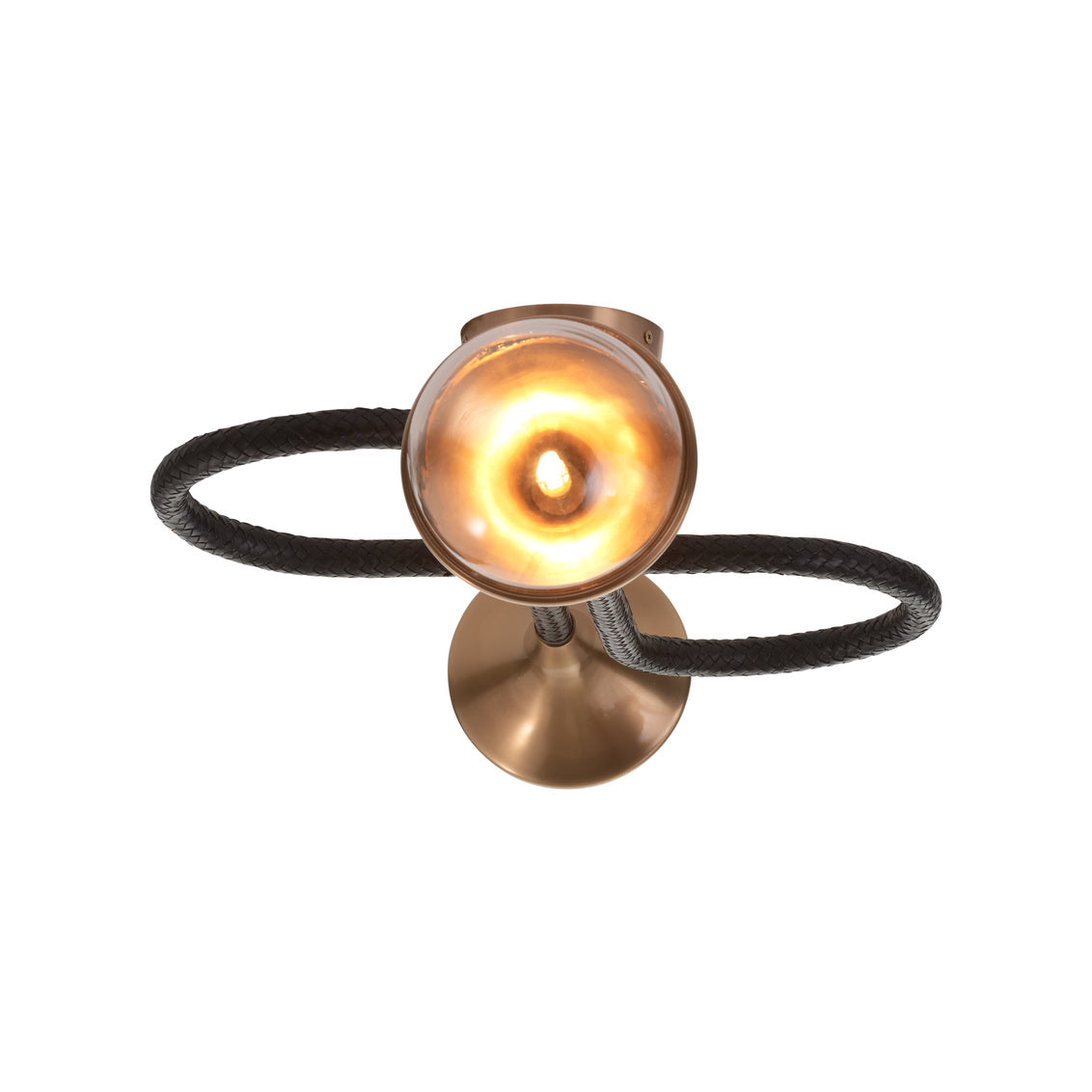 Wildwood Newton Black Leather Warp Wall Sconce