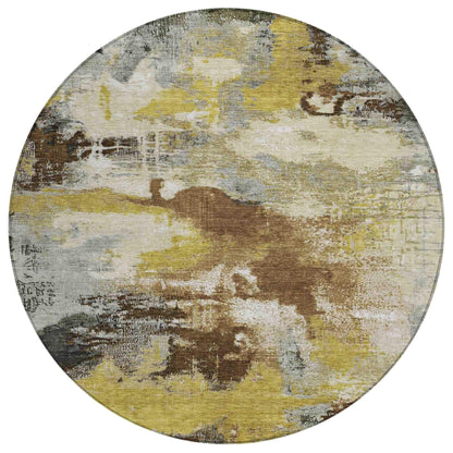 Iriara Brown Washable Indoor-Outdoor Rug
