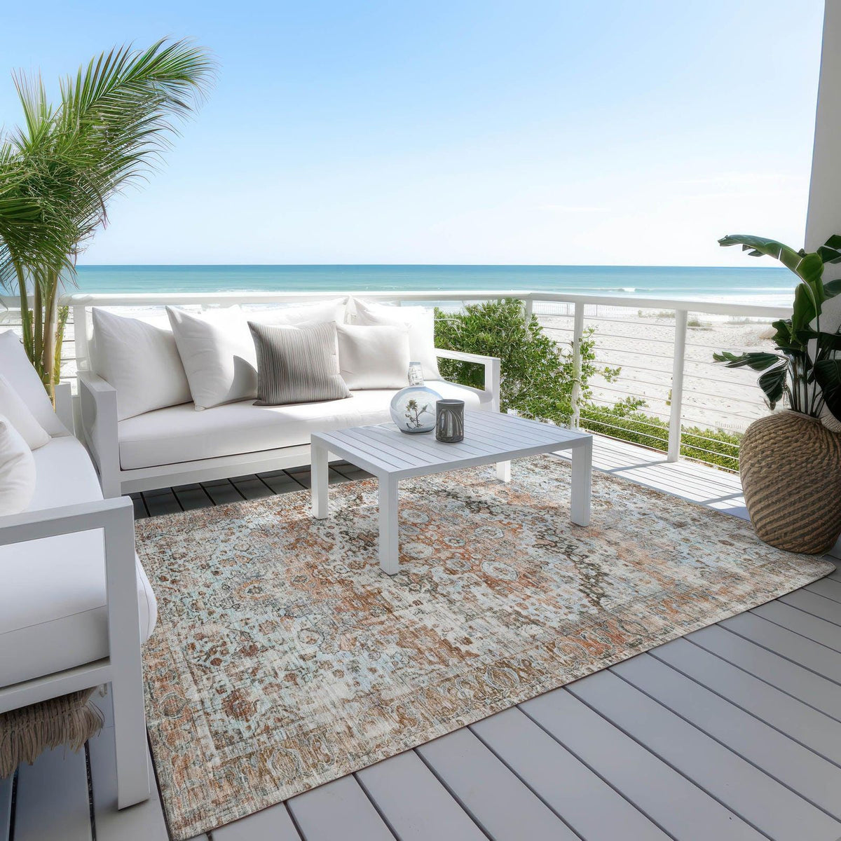 Jaelien Orange Washable Indoor-Outdoor Rug -- view 3