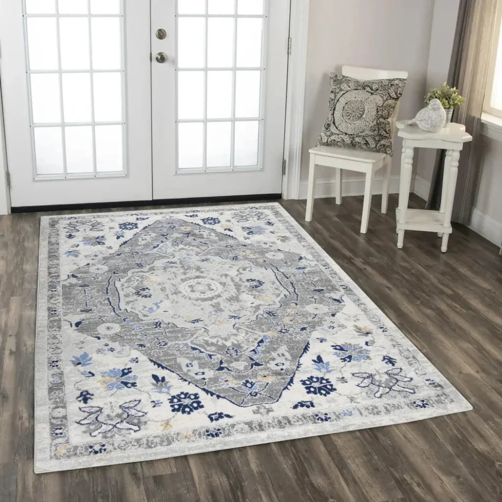 Dang Medallion Gray Kitchen Hallway Runner Rug -- gray
