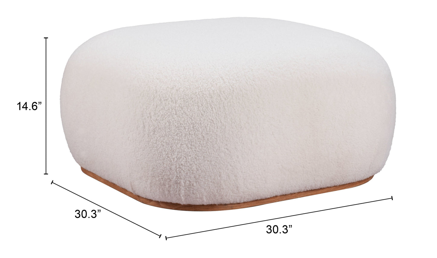 Azua Wood Cream Ottoman