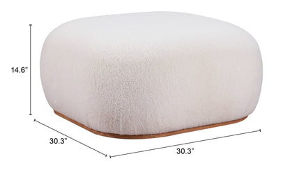 Azua Wood Cream Ottoman