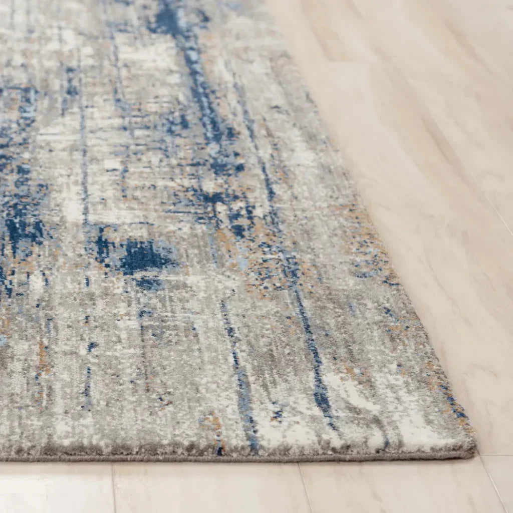 Alta Abstract Blue Large Area Rugs For Living Room -- blue