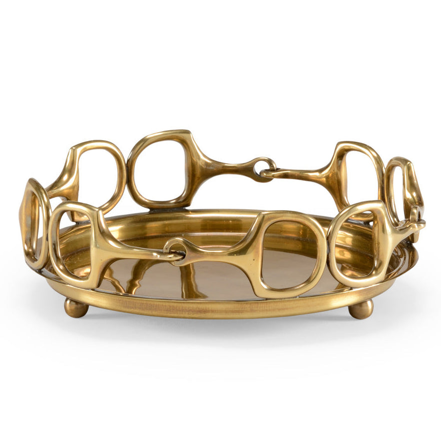 Wildwood Stirrups Brass Round Serving Tray