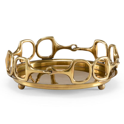 Wildwood Stirrups Brass Round Serving Tray