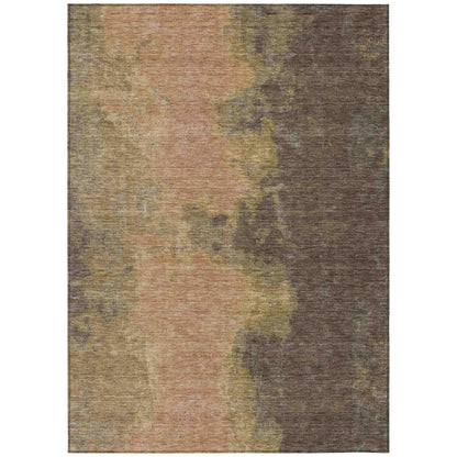 Iriion Brown Washable Indoor-Outdoor Rug
