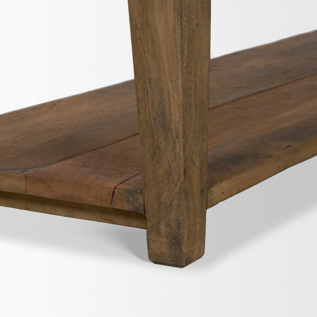 Ashwick 60" Dark Brown Reclaimed Wood Backless Bench -- Dark Brown