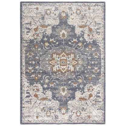 Dewe Medallion Blue Large Area Rugs For Living Room