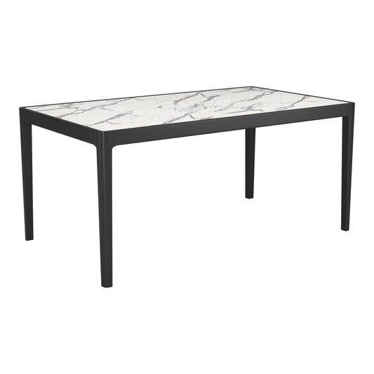 Tokai White Stone and Wood Rectangular Dining Table