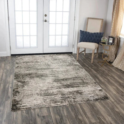 Bret Abstract Gray Area Rugs For Living Room -- gray