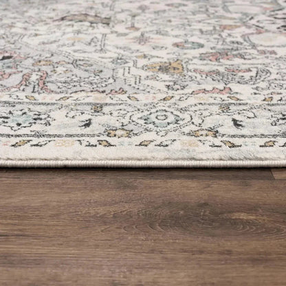 Cici Medallion White Kitchen Hallway Runner Rug - LOOMLAN - LOOMLAN - Area Rugs