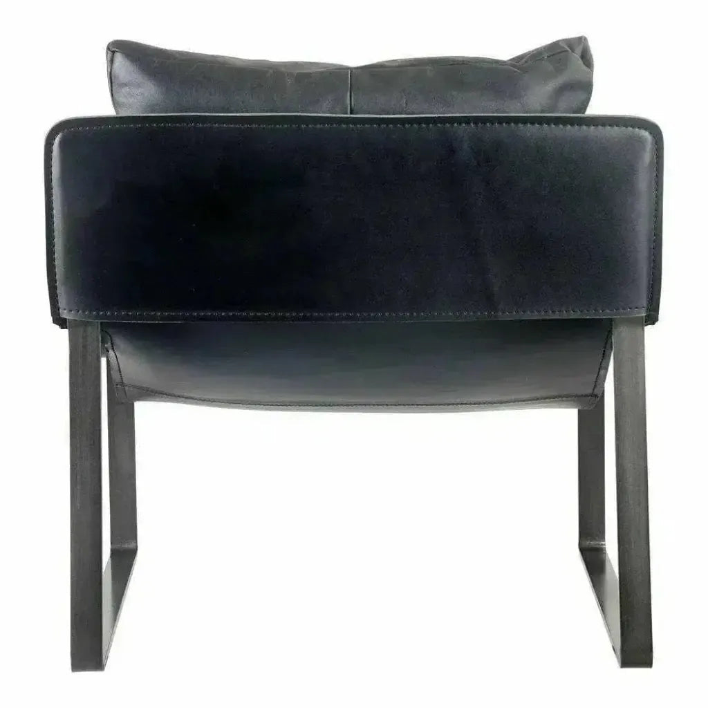 Connor Onyx Black Leather Slipper Chair -- view 4