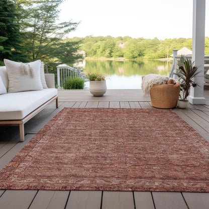 Kaelara Orange Washable Indoor-Outdoor Rug -- view 3