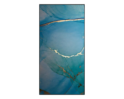 Blue Lagoon Set Of 3 Luxe Art With Gold Leaf Accents