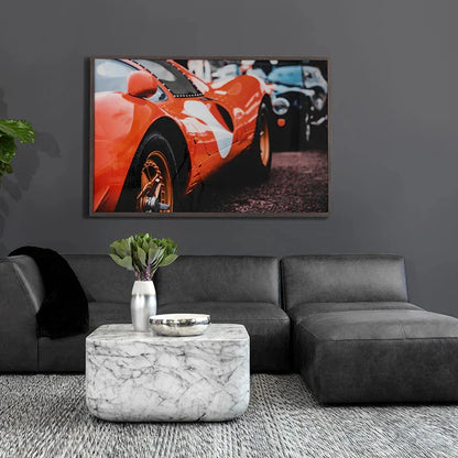 Vintage Ferrari Wall Art - Charcoal Frame - 72" x 48"