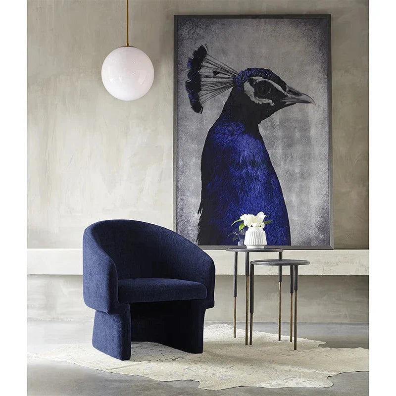 The Peacock - 48" X 72" Charcoal Frame Luxe Wall Art