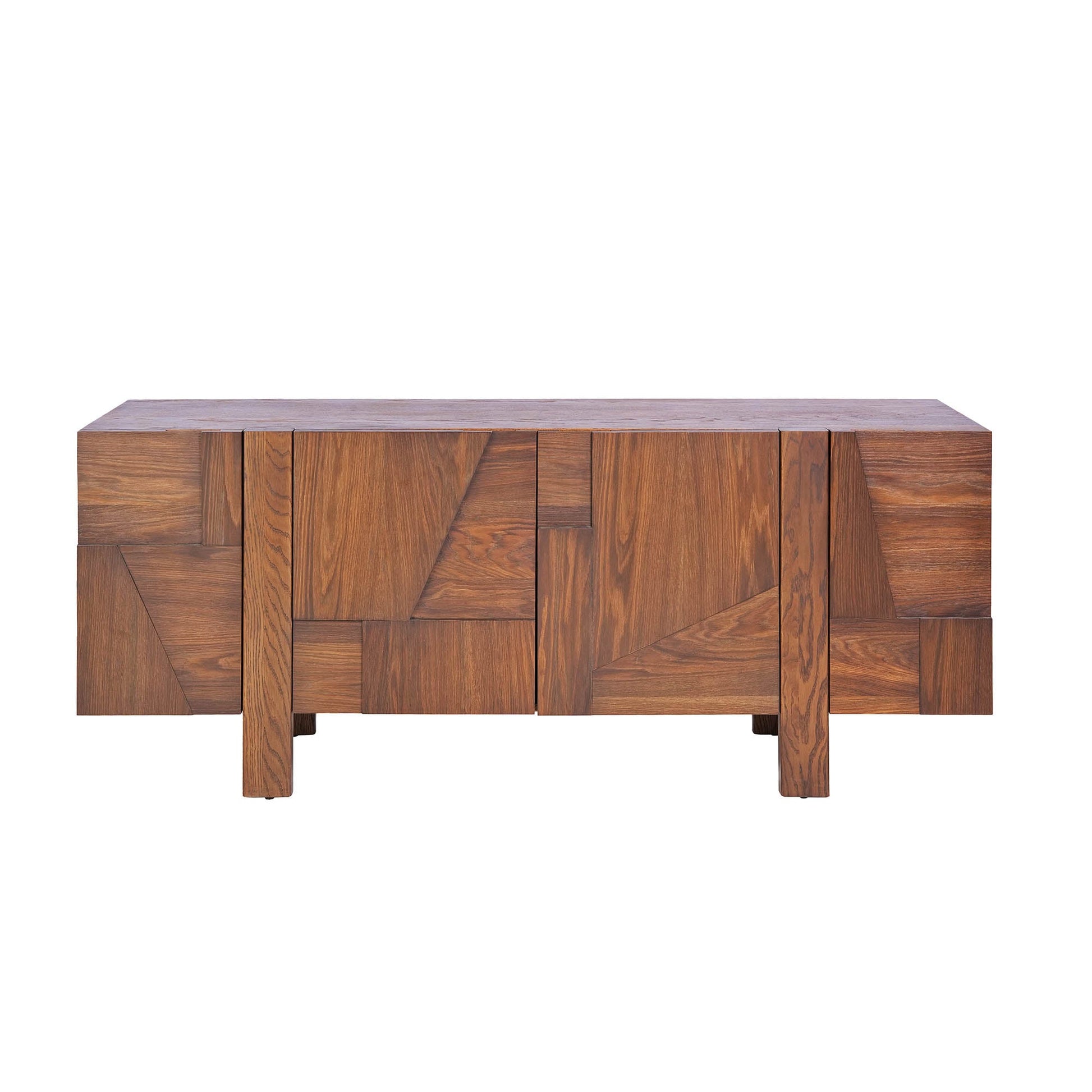LH Home Abstract Four Doors Wood Sideboard