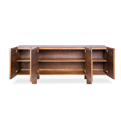 LH Home Abstract Four Doors Wood Sideboard