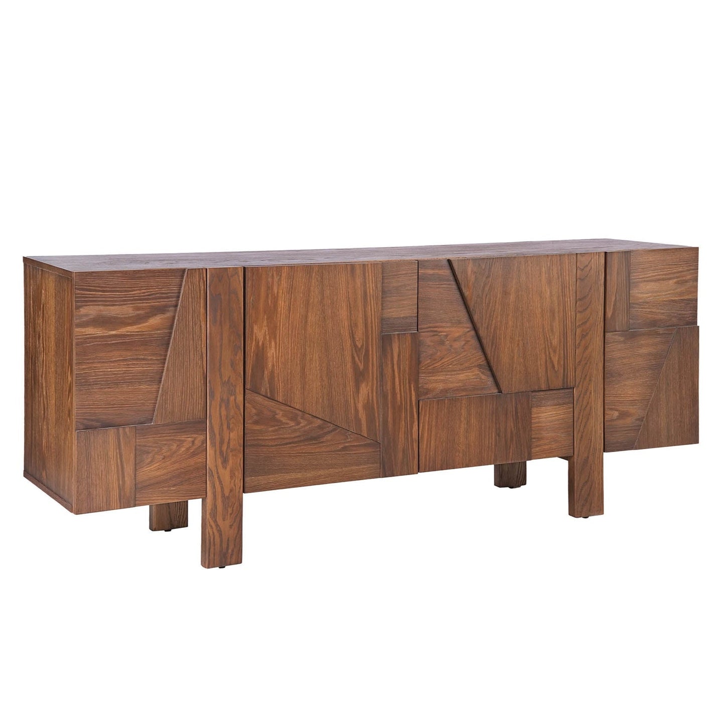 LH Home Abstract Four Doors Wood Sideboard