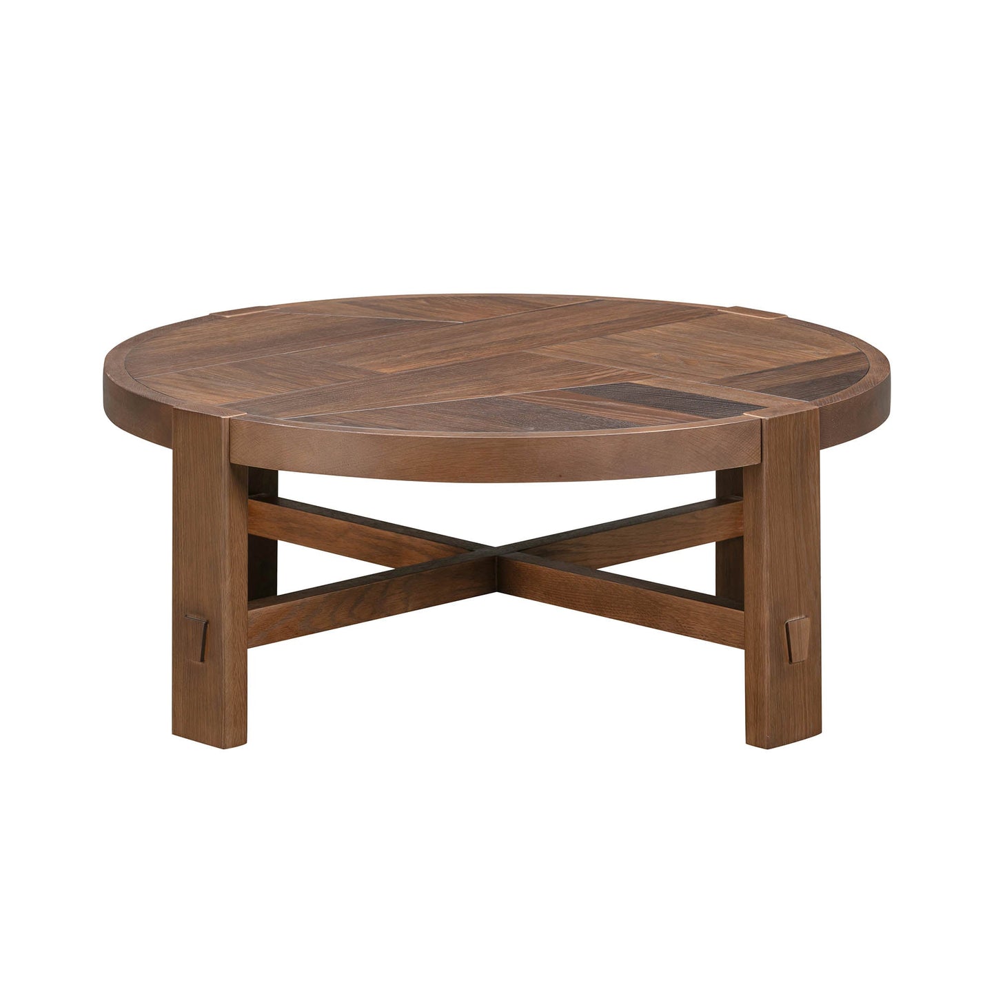 LH Home Abstract Wooden Round Coffee Table