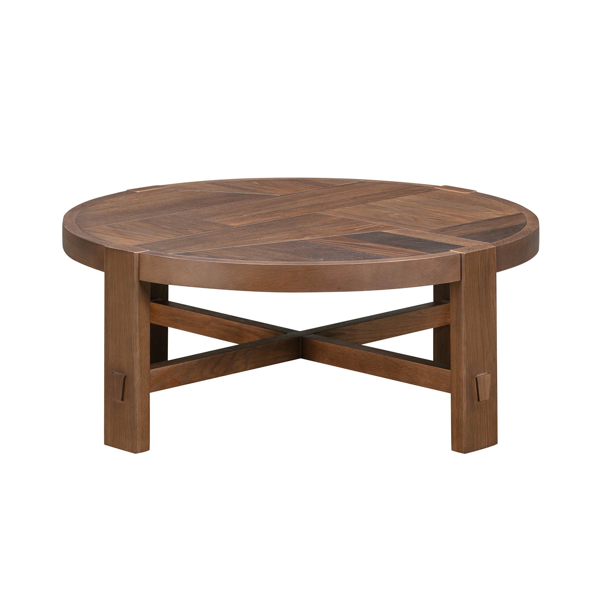 LH Home Abstract Wooden Round Coffee Table