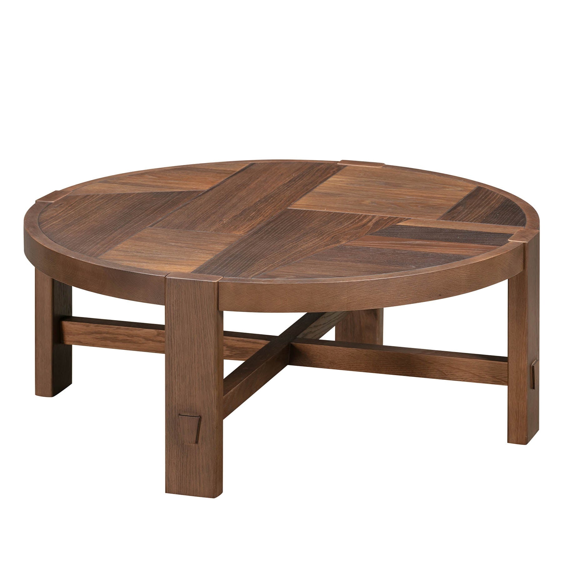 LH Home Abstract Wooden Round Coffee Table