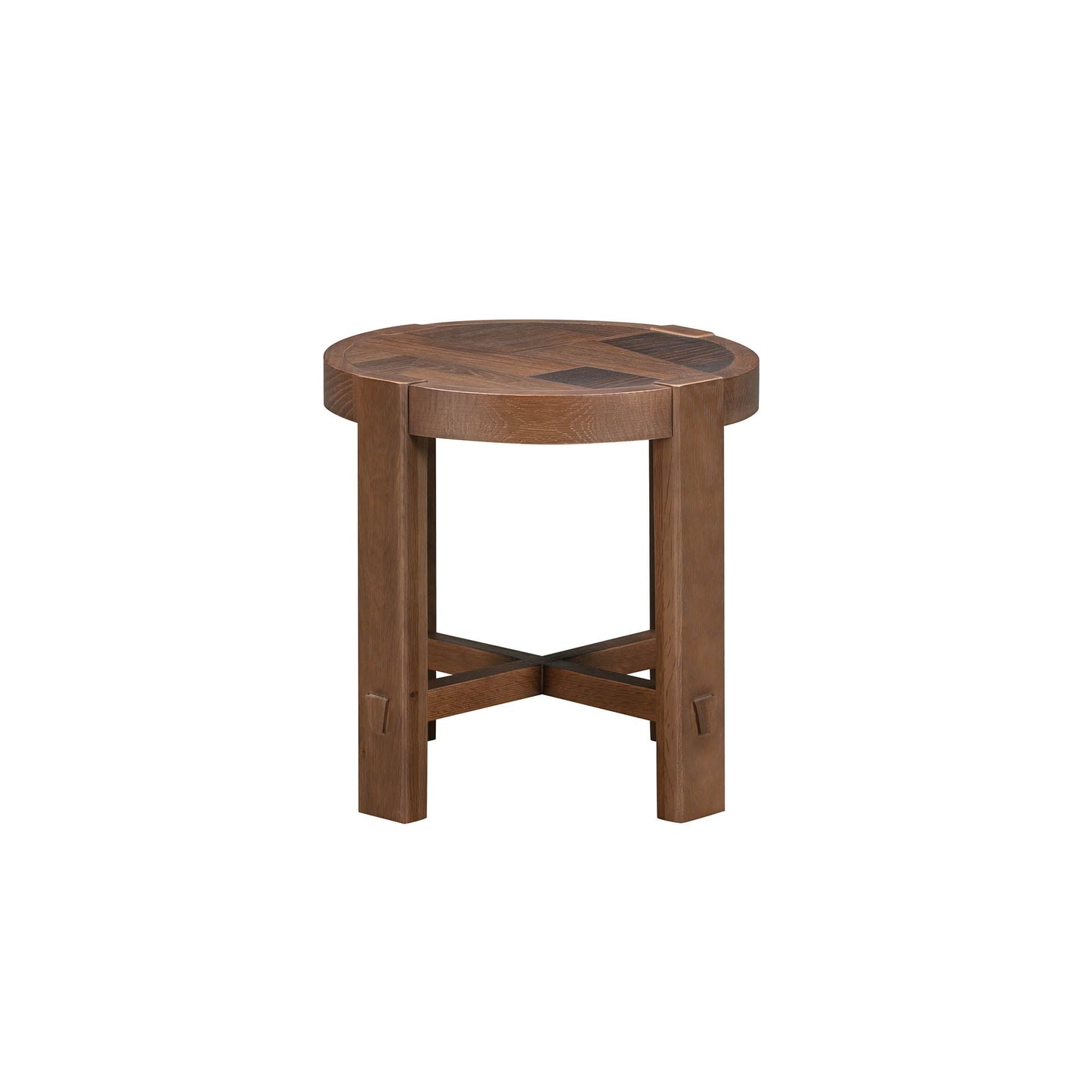 LH Home Abstract Wooden Round Side Table