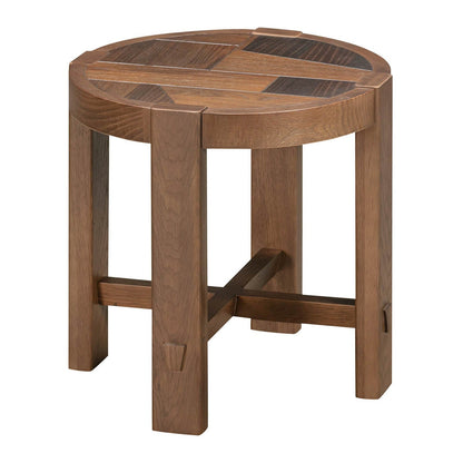 LH Home Abstract Wooden Round Side Table