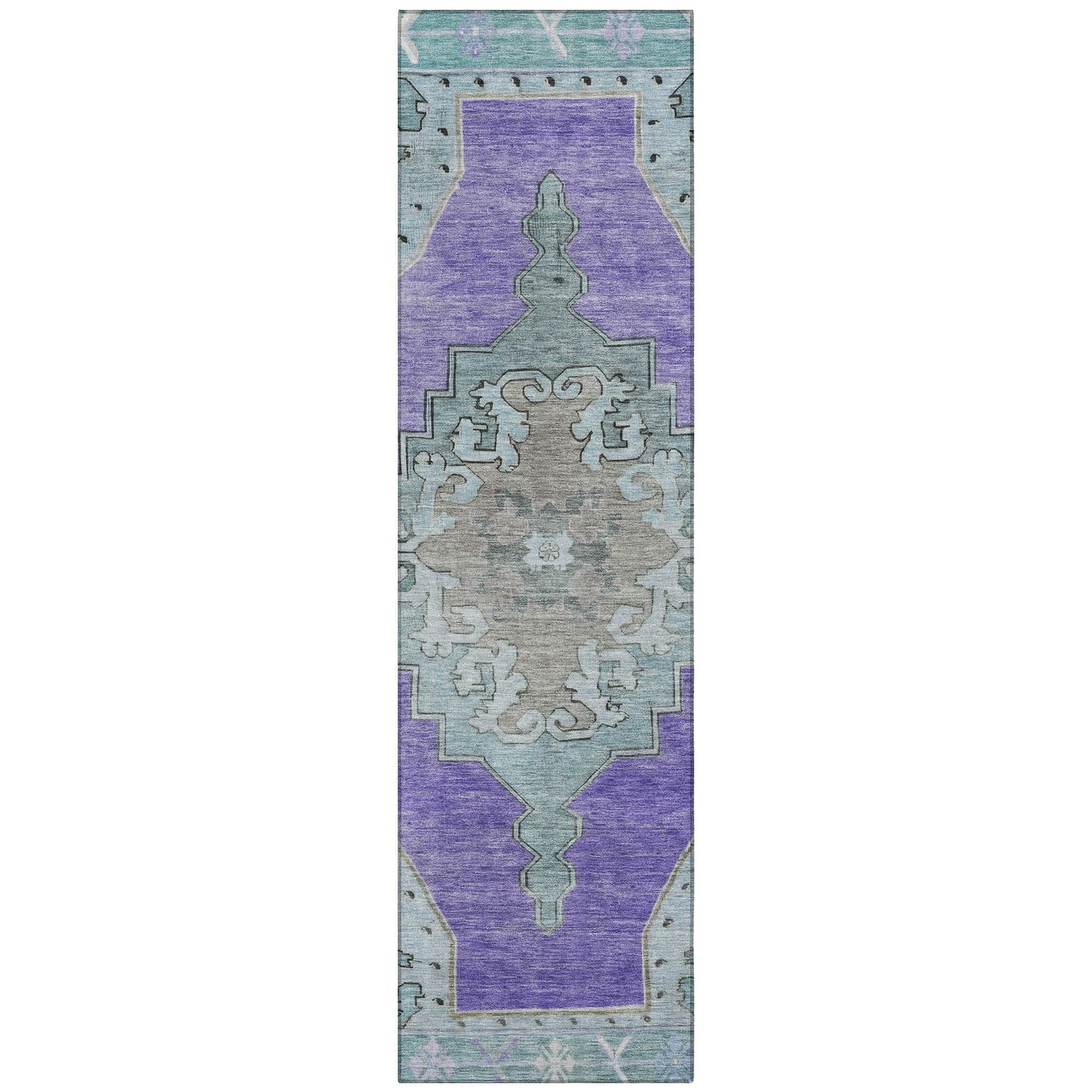 Haelion Purple Washable Indoor-Outdoor Rug