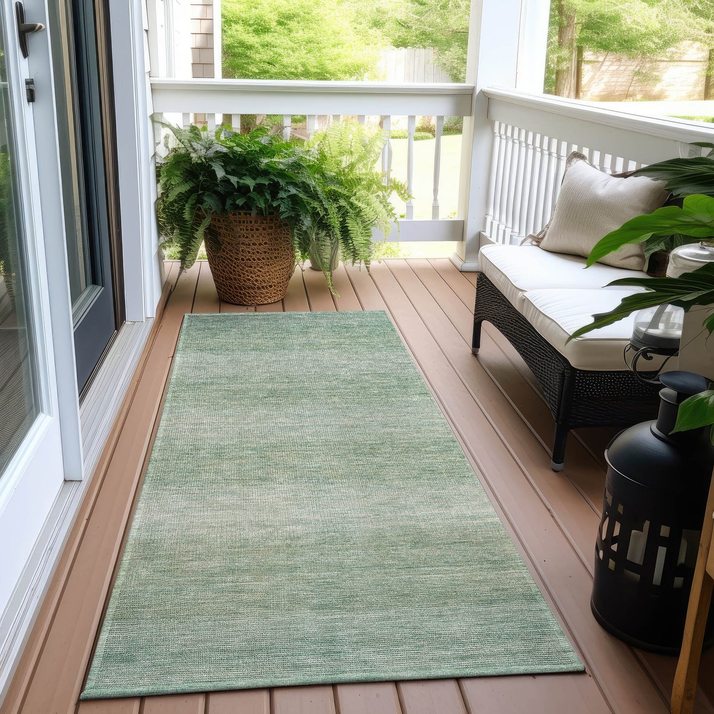 Haelius Teal Washable Indoor-Outdoor Rug
