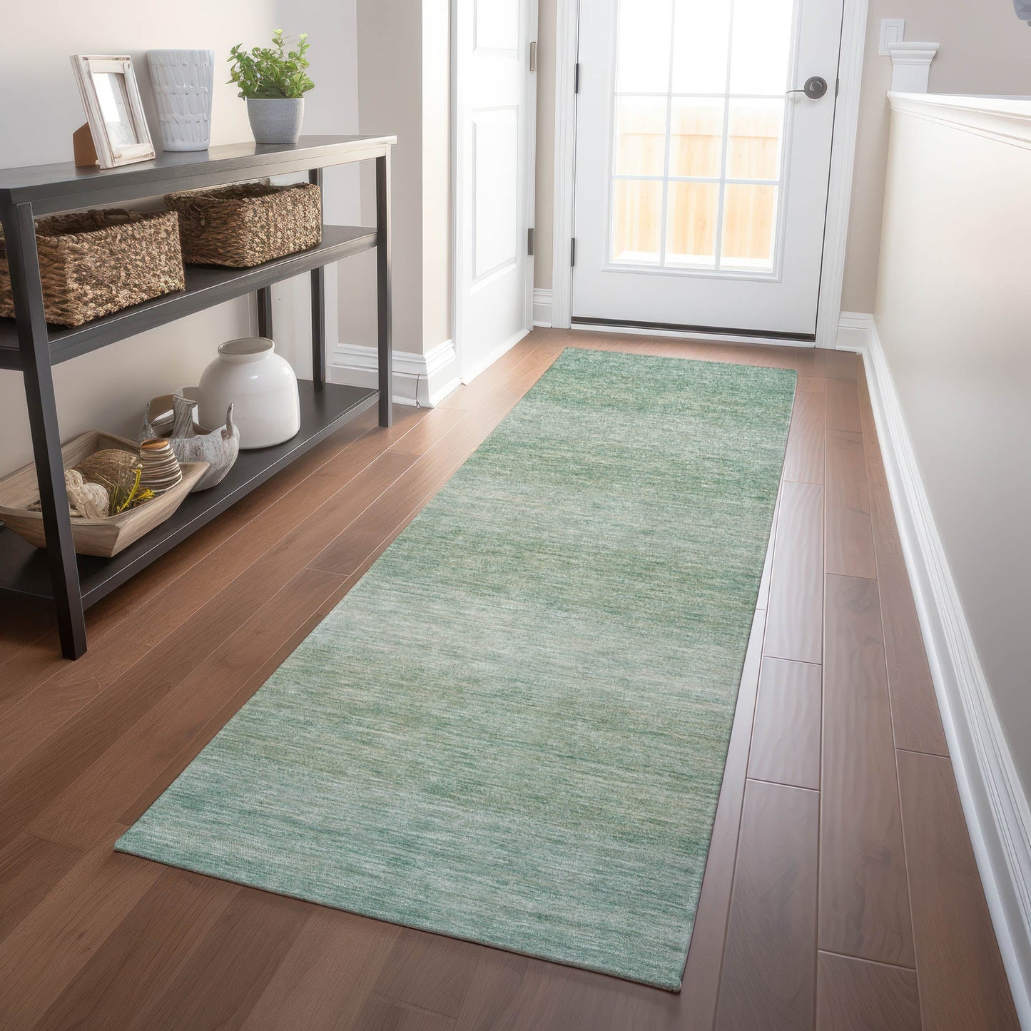 Haelius Teal Washable Indoor-Outdoor Rug