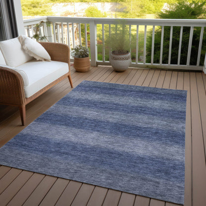 Haelius Blue Washable Indoor-Outdoor Rug