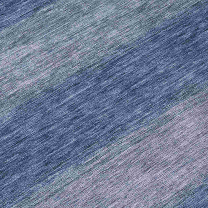 Haelius Blue Washable Indoor-Outdoor Rug