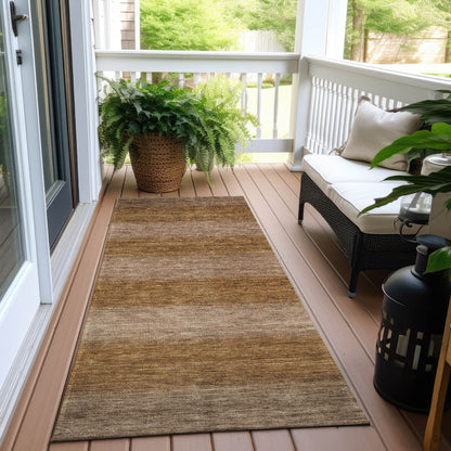 Haelius Brown Washable Indoor-Outdoor Rug