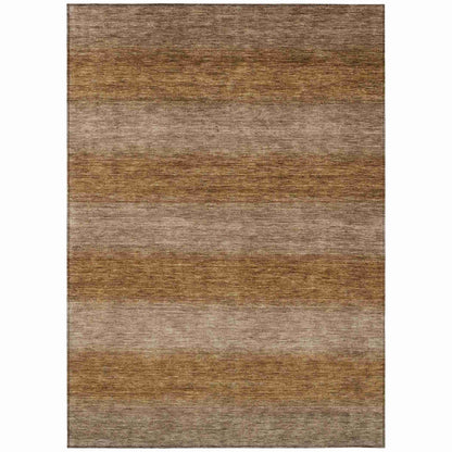 Haelius Brown Washable Indoor-Outdoor Rug