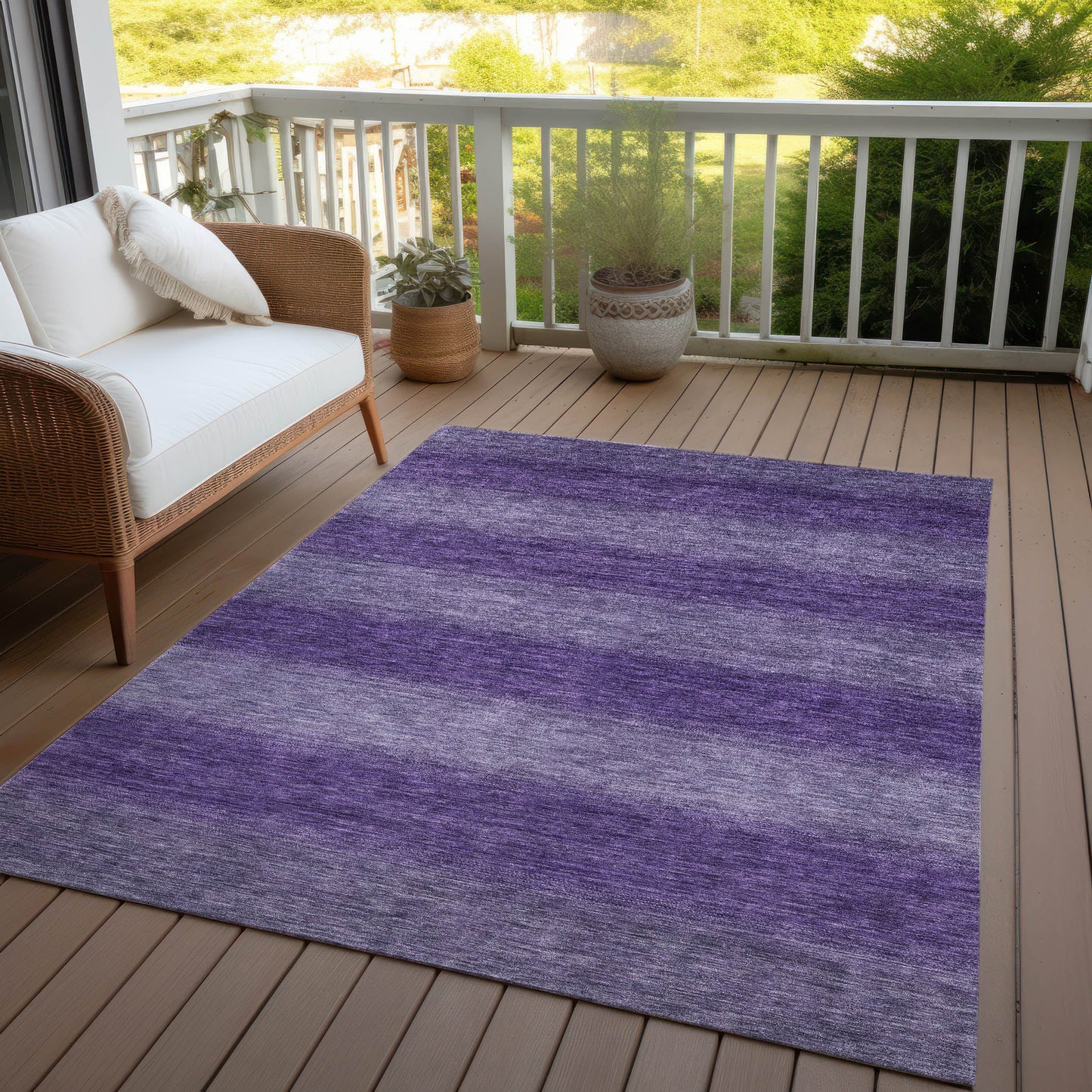 Haelius Purple Washable Indoor-Outdoor Rug