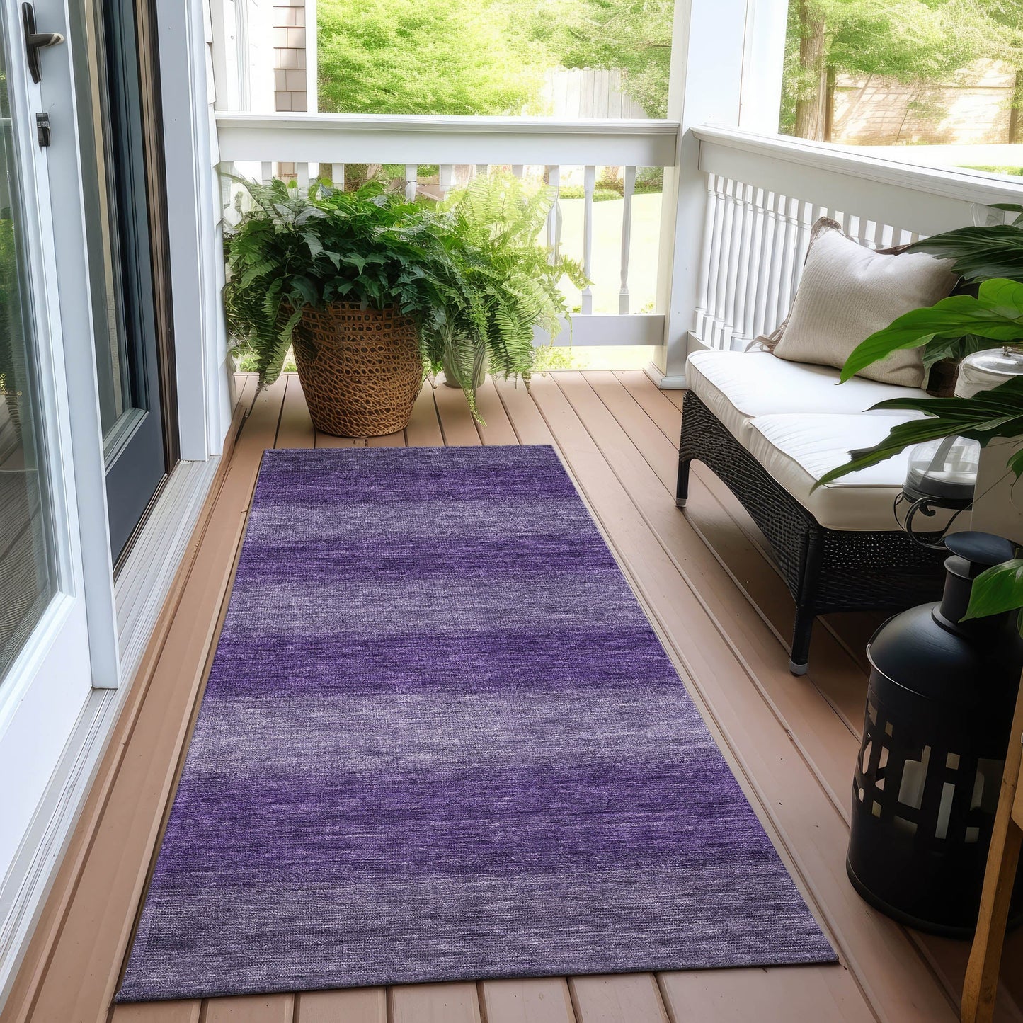 Haelius Purple Washable Indoor-Outdoor Rug
