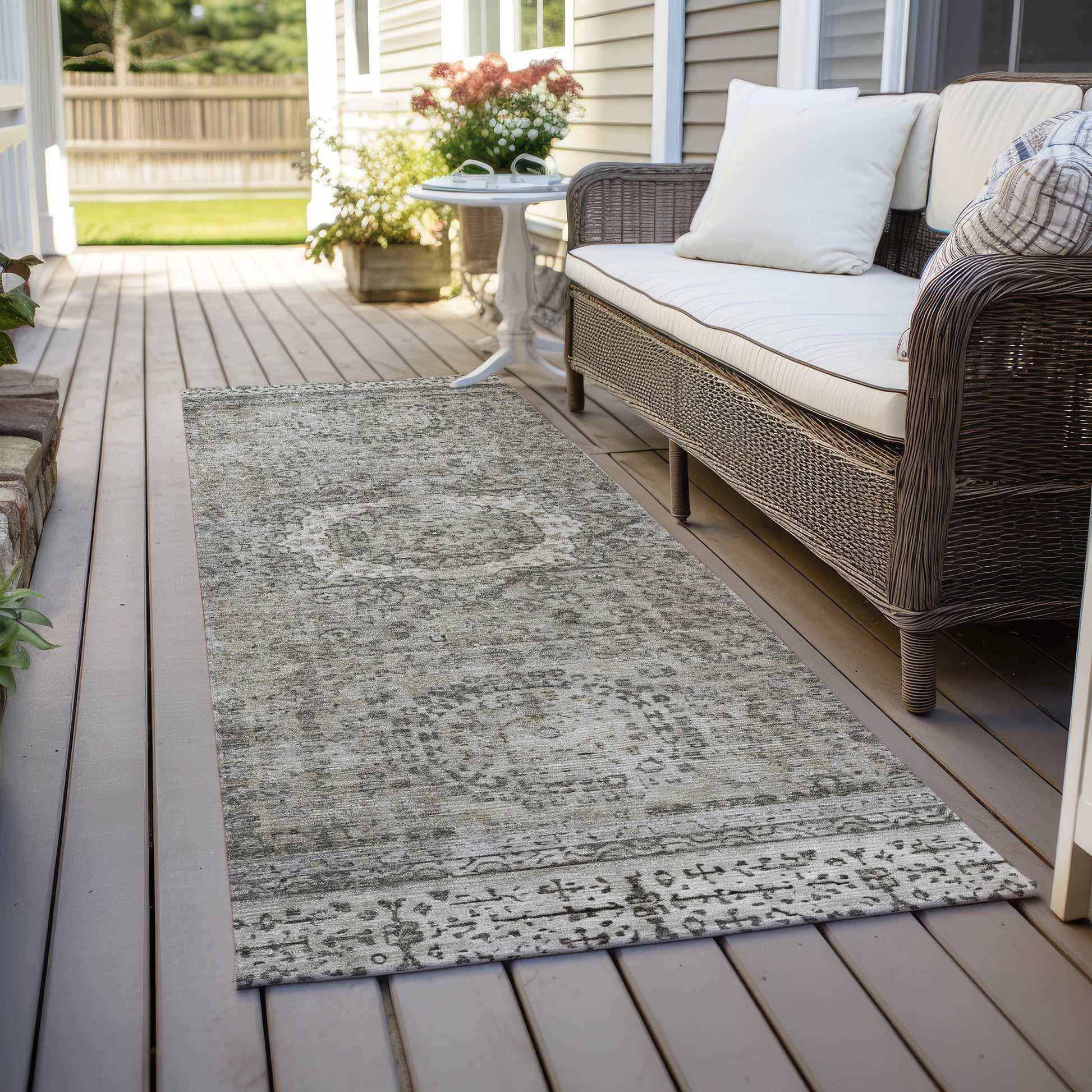 Addison Rugs Irias Gray Washable Indoor-Outdoor Rug