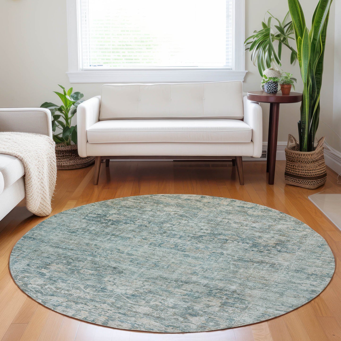 Iriira Teal Washable Indoor-Outdoor Rug