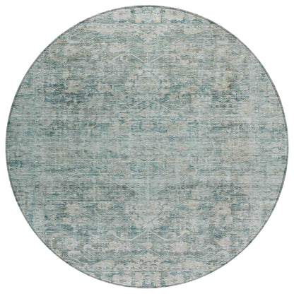 Iriira Teal Washable Indoor-Outdoor Rug