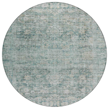 Iriira Teal Washable Indoor-Outdoor Rug