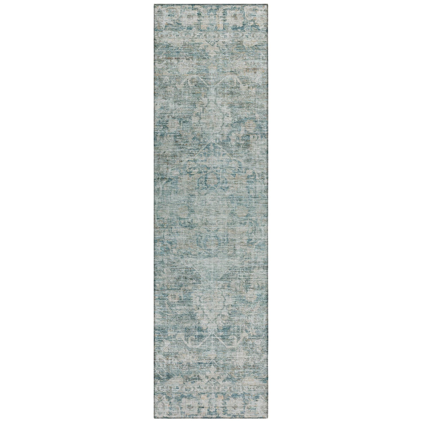 Iriira Teal Washable Indoor-Outdoor Rug