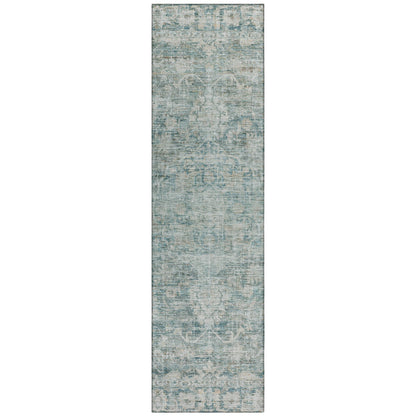 Iriira Teal Washable Indoor-Outdoor Rug