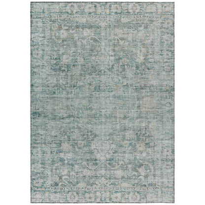 Iriira Teal Washable Indoor-Outdoor Rug