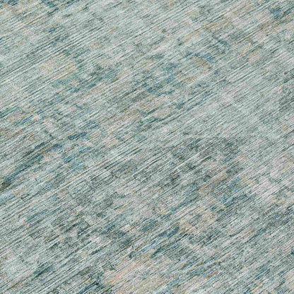 Iriira Teal Washable Indoor-Outdoor Rug