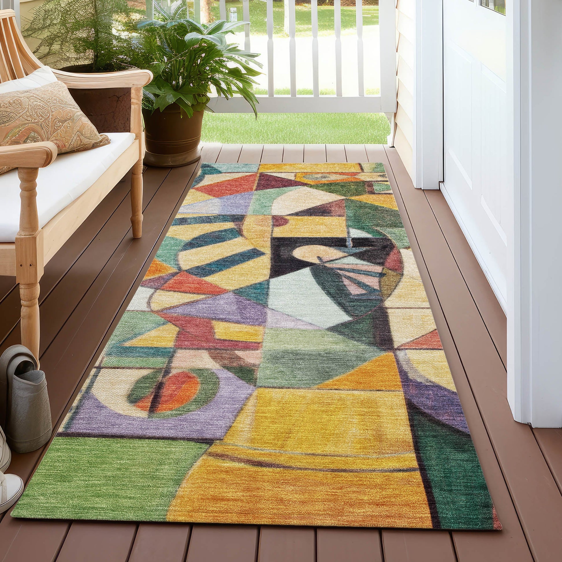 Addison Rugs Jaelius Gold Washable Indoor-Outdoor Rug