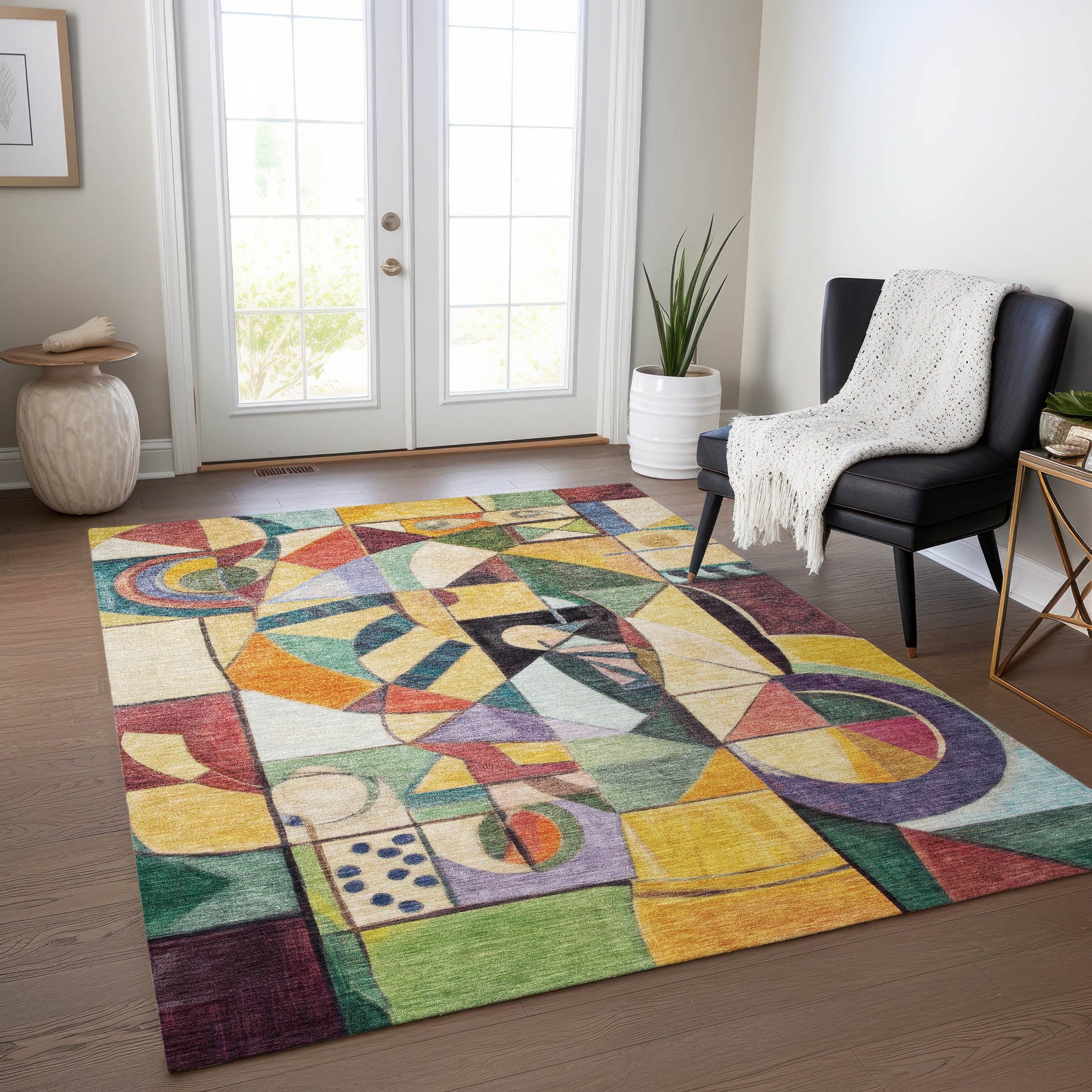 Addison Rugs Jaelius Gold Washable Indoor-Outdoor Rug