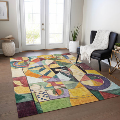 Addison Rugs Jaelius Gold Washable Indoor-Outdoor Rug