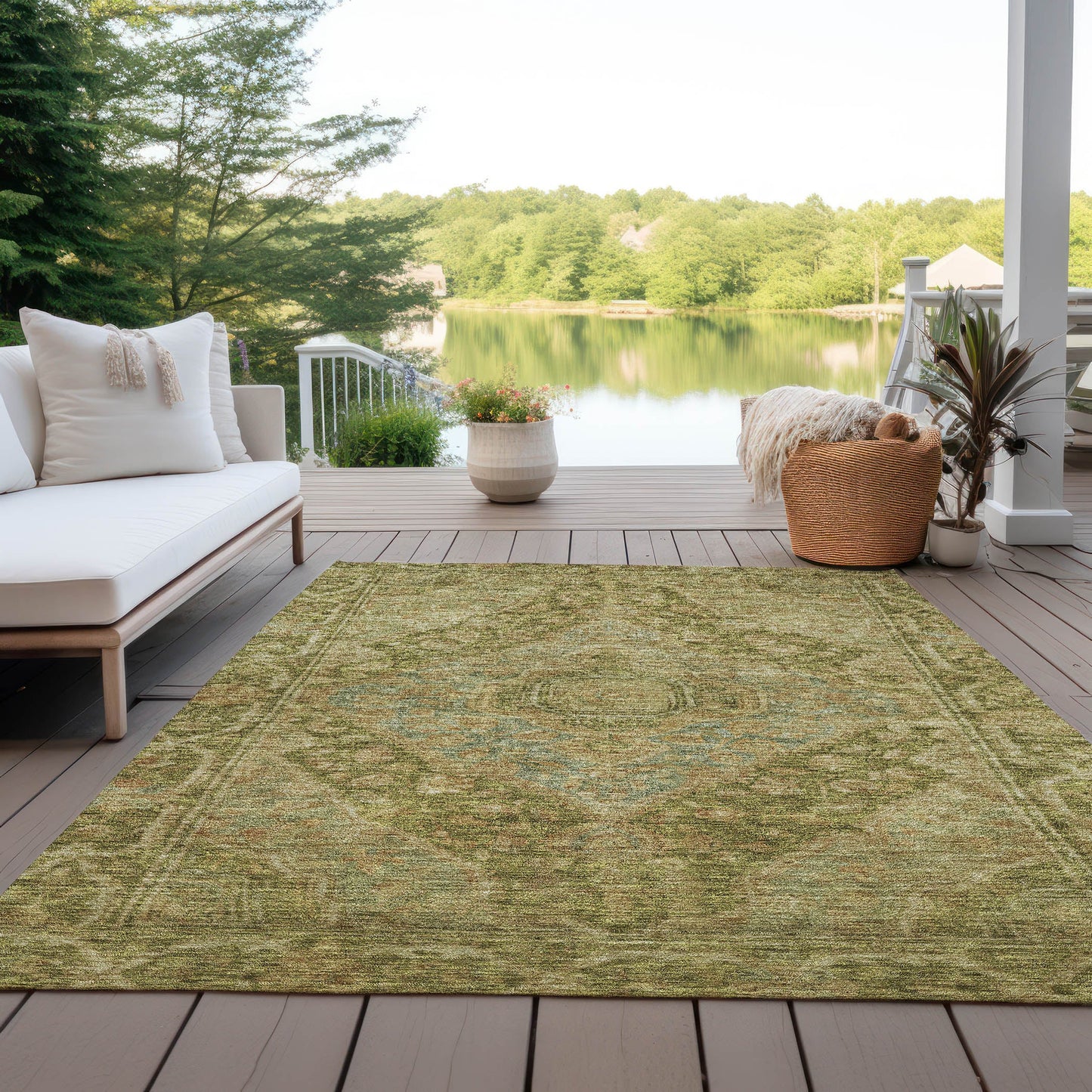 Addison Rugs Kaelanor Aloe Washable Indoor-Outdoor Rug